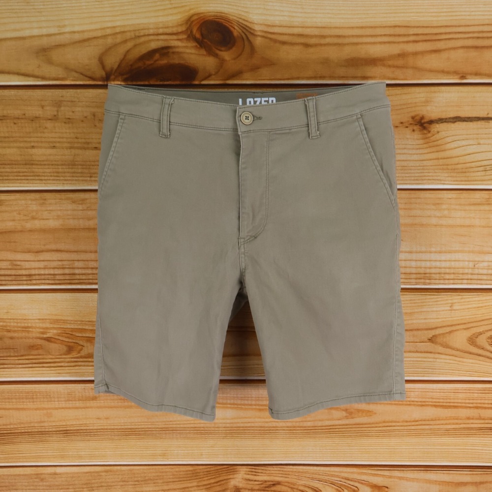Lazer Chino Shorts Mens Size 36 Brown Cotton Blend‎ Stretch Maximum Comfort Flex
